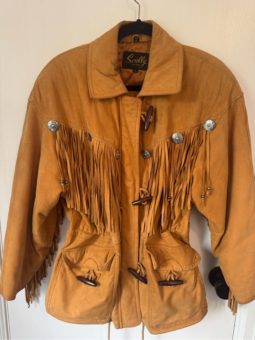 RARE Vintage 90’s Scully Suede Fringe Toggle Jacket